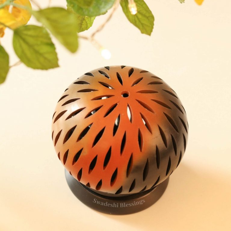 Swadeshi Blessings Exclusive Range HandMade Clay Tea Light/ Candle Holder/Ethnic Home Decoration/Handmade Clay Diyas for Pooja Room & Living Room