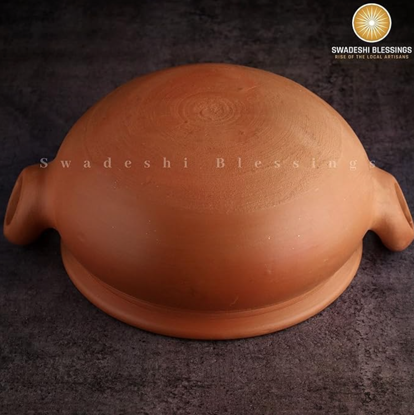 Unglazed Clay Pot For Cooking & Serving with Lid/ Handmade Earthen Kadai / Mud Handi/ Mitti Ke Bartan (With Mirror Finish) + FREE ASH For Cleaning