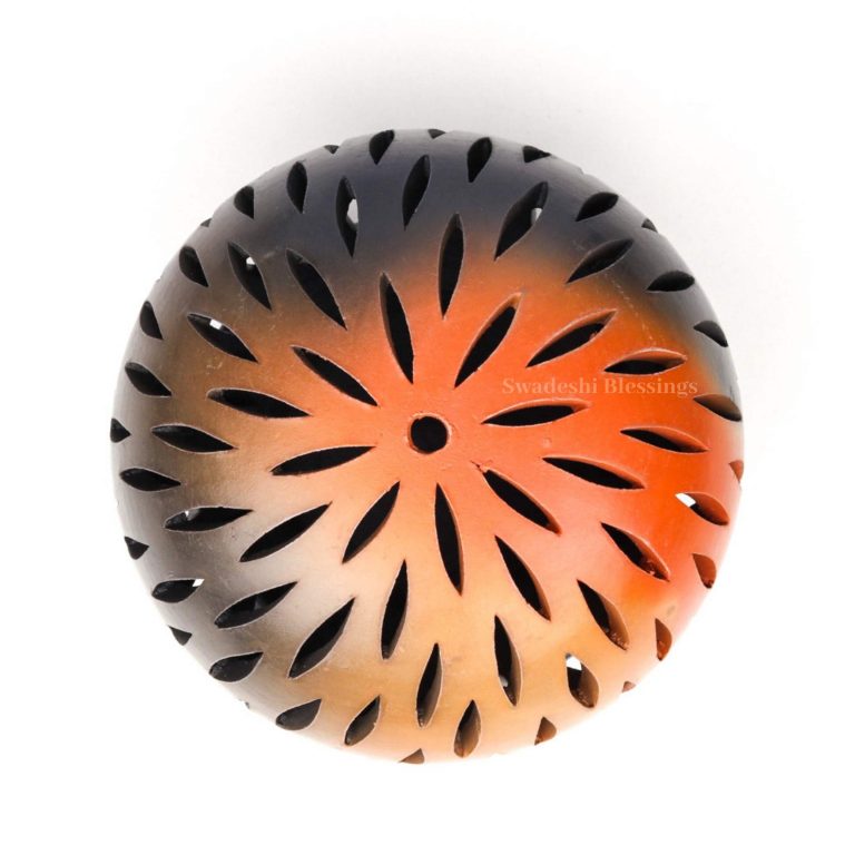 Swadeshi Blessings Exclusive Range HandMade Clay Tea Light/ Candle Holder/Ethnic Home Decoration/Handmade Clay Diyas for Pooja Room & Living Room