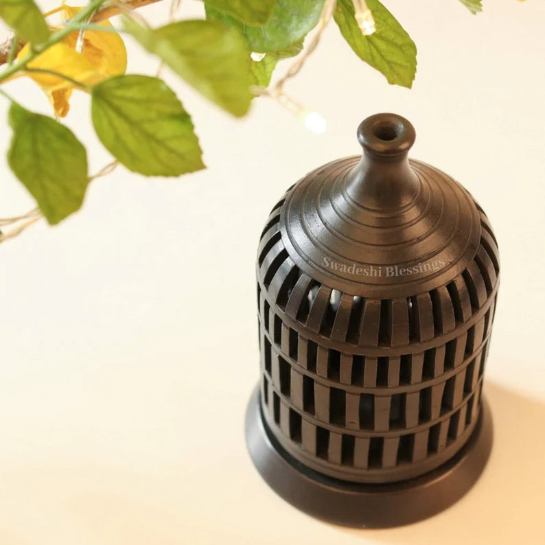 Swadeshi Blessings Exclusive Range HandMade Clay Tea Light/ Candle Holder/Ethnic Home Decoration/Handmade Clay Diyas for Pooja Room & Living Room