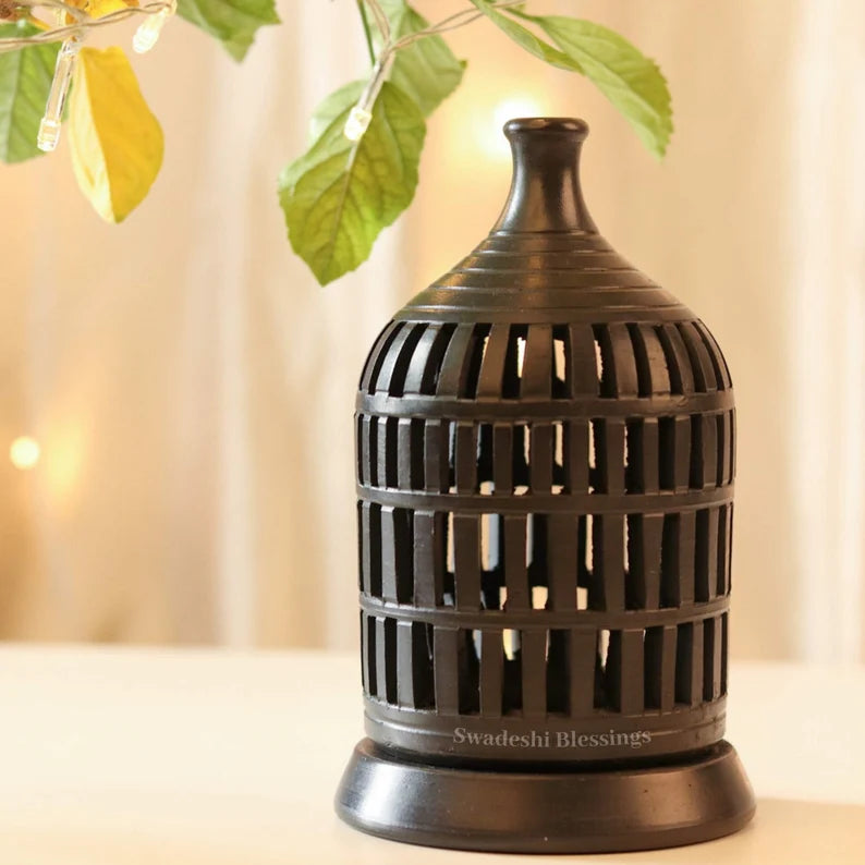 Swadeshi Blessings Exclusive Range HandMade Clay Tea Light/ Candle Holder/Ethnic Home Decoration/Handmade Clay Diyas for Pooja Room & Living Room