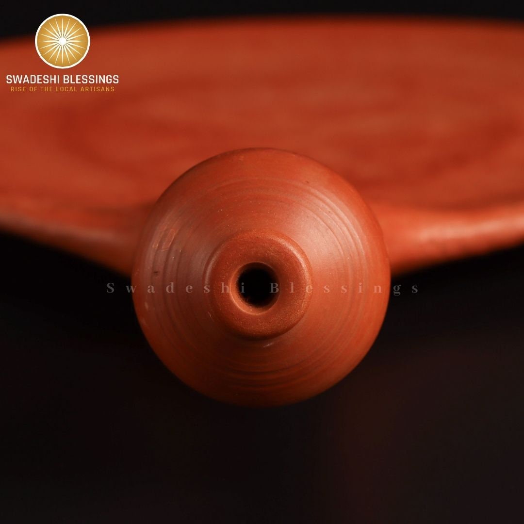Unglazed HandMade Clay Tawa/ Mitti, Earthen Tawa For Roti, 10 Inch (Swadeshi Blessings Ayurveda Range) Indian Terracotta Tawa/ Bread Maker
