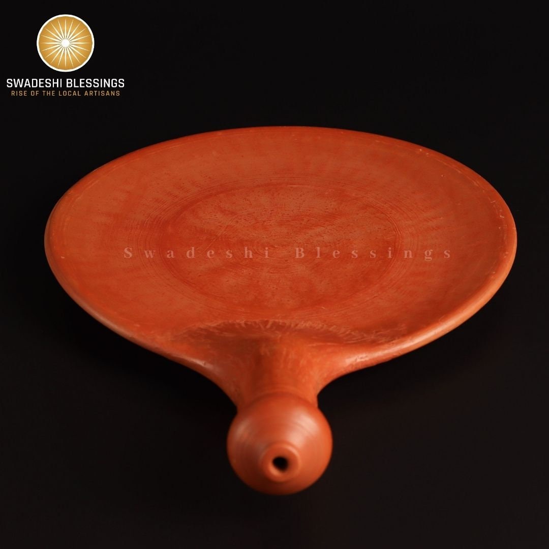 Unglazed HandMade Clay Tawa/ Mitti, Earthen Tawa For Roti, 10 Inch (Swadeshi Blessings Ayurveda Range) Indian Terracotta Tawa/ Bread Maker