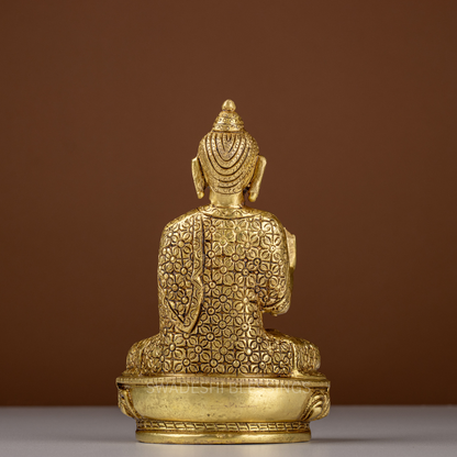 Pure Brass Buddha Idol / Gautama Buddha Statue - 8 inch