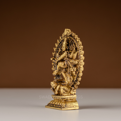 Pure Brass Nataraj Murti / Dancing Shiva Statue - 5 Inch