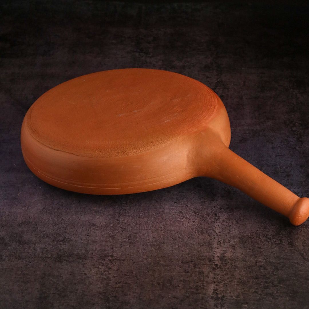 Frying Clay Swadeshi Blessings Exclusive Range HandMade Unglazed Clay Frying Pan/E
