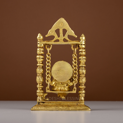 Pure Brass Ganesha Palna Murti / Ganesh Palna Idol - 8.5 Inch