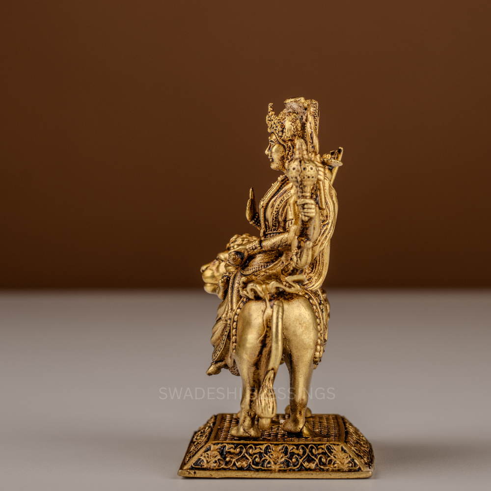 Pure Brass Durga Murti / Maa Durga Statue on Lion - 4 Inch