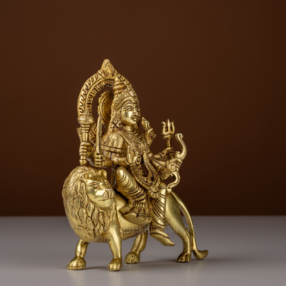 Pure Brass Durga Idol / Maa Durga Statue - 8.5 Inch