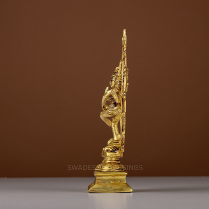 Pure Brass Nataraja Idol / Brass Natraj Murti - 8.25 Inch