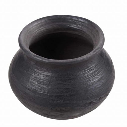 Swadeshi Blessings Exclusive HandMade Range- Unglazed Earthen Dahi Handi/Curd Pot/Clay Pots Set of 6 Also for Serving(300 ml Each), (with Natural Firing Shade &amp; Mirror Shine) + Free ASH