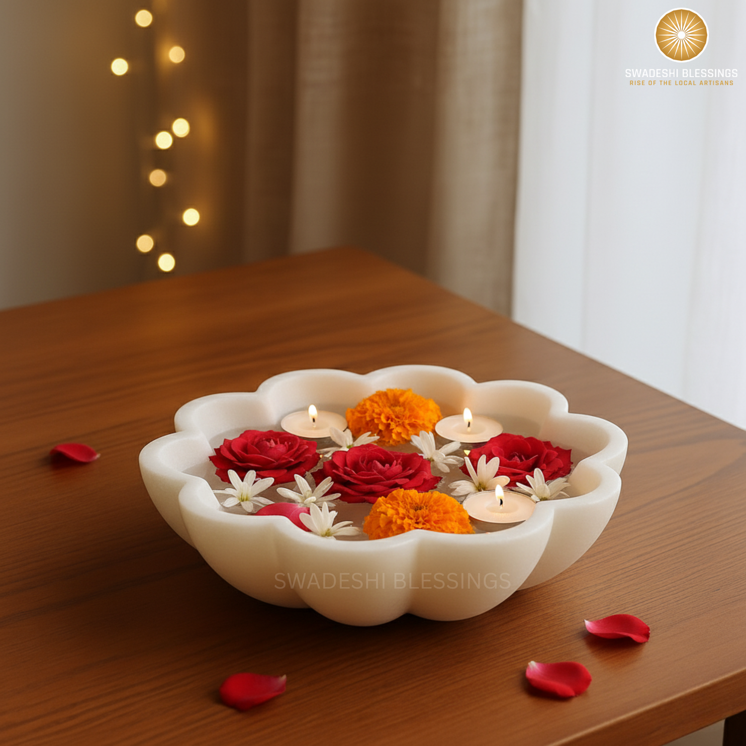 HandCrafted Marble Large Decorative Bowl | White Decorative Bowls for Home Decor | Ruffle Bowl | Scalloped Bowl | Fluted Bowl | Key/Fruit Bowl | Ring Dish | Organic Modern Home Decor Bowl |6-12Inches